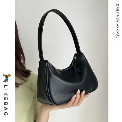 LIKEBAG Korea Style Simple Designสีทึบกระเป๋าสะพายไหล่สำหรับผู้หญิง