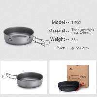 Naturehike Outdoor Cookware Titanium Pot Pan Ultralight Camping 83-116g Pan 0.8-1.3L Pot Travel Picnic Tableware Equipment