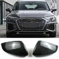 Car Carbon Fiber Rear View Mirror Cover Side Mirror Cap Accessories for Audi A3 S3 RS 2021-2023 Car Accessories Left Drive