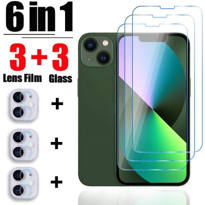 6in1 Protective Glass for iPhone 14 13 12 11 Pro Max Mini Camera Lens Film for iPhone X XR Xs Max SE 2020 7 8 6 6S 14 Plus Glass