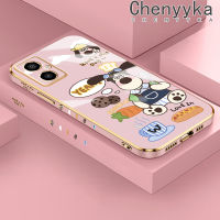 เคส Chenyyka สำหรับ Xiaomi Poco M4 5G Redmi Note เคส11R ลายการ์ตูนคุกกี้สุนัขเคสซิลิโคนเคลือบด้านข้างดีไซน์ใหม่เคสโทรศัพท์ฝาปิดเลนส์เต็มกล้องป้องกันกล่องกันกระแทก Softcase