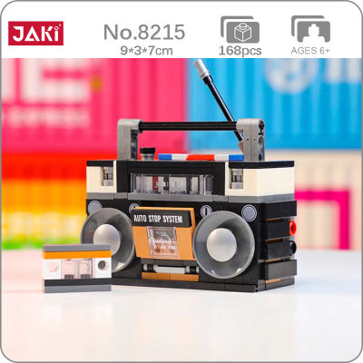 JAKI 8215 R พกพาเทปคาสเซ็ตวิทยุเพลงเทปเครื่องเล่นเครื่องรุ่น DIY มินิอิฐบล็อกอาคารของเล่นสำหรับเด็กไม่มีกล่อง