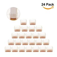 ۩☬✚ 24pcs/Set Silicone Rectangle Square Round Chair Leg Caps Feet Pads Furniture Table Covers Wood Floor Protectors