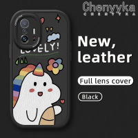 เคส Chenyyka สำหรับ Xiaomi 11T Pro 10T Pro เคสการ์ตูนหลากสีน่ารักยูนิคอร์นนำโชคคุณภาพสูงและทนทานเคสโทรศัพท์หนังนิ่มป้องกันกล้องคลุมทั้งหมดเคสกันกระแทกขอบสีอ่อน