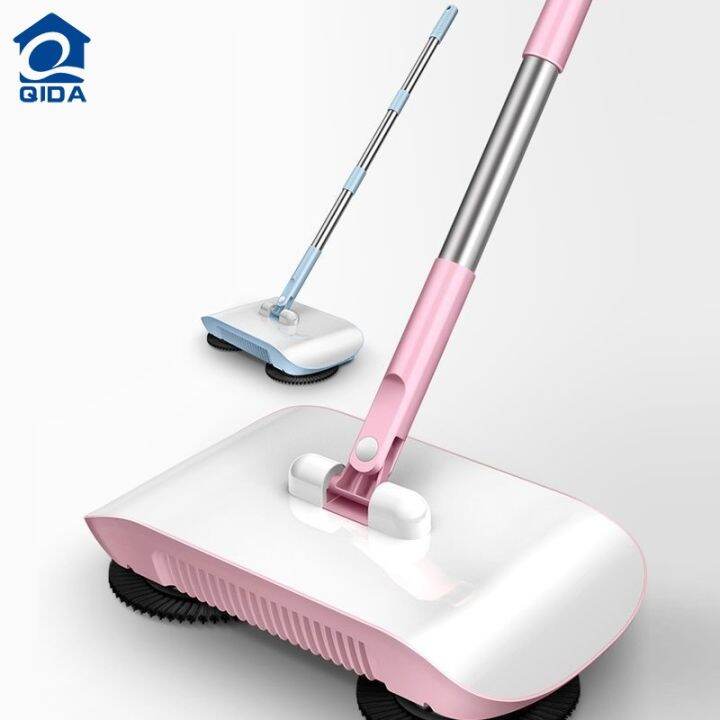 Qida 2 In 1 Cordless Sweeper and Mop 360 Degree Lazy Hand Push Floor