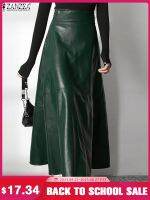 2023 Fashion Solid Mujer Faldas ZANZEA PU Leather Maxi Skirts Womens Elegant OL Long Saias Casual High Waist Zipper Jupe Femme