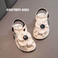 (QUIYE)xisteps รองเท้าแตะเด็กผู้หญิง,รองเท้าแฟชั่นนิ่มสีดำ2023