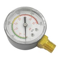 Professional Pool Spa Filter Water Pressure Gauge Mini 0-60 PSI Bottom Mount 1/4 Inch Pipe Thread Swimming Pool Replacement Accessories