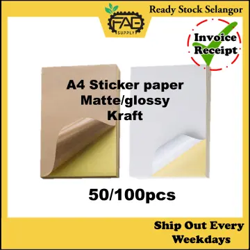 A4 Sticker / Label Paper (Kertas Pelekat) - 100 pcs