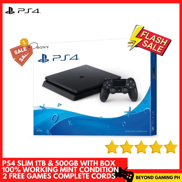 gastvrouw Verzorger walgelijk PlayStation 4 Slim 1TB/500GB PlayStation Complete Set 2x Games 1x  Controller PS4 Slim Display Unit Mint Condition (Almost New) Original PS4 |  Lazada PH