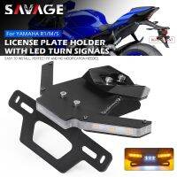 For YAMAHA YZF R1/M/S R1M R1S 2015-2023 Motorcycle License Plate Holder W/ LED Flasher Turn Signal Tail Tidy Fender Eliminator