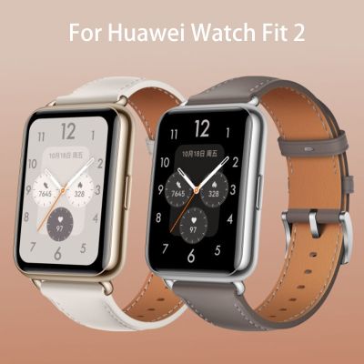สายหนังแท้สำหรับนาฬิกา Huawei พอดีกับอุปกรณ์เสริม2แถบนาฬิกาข้อมือแบบสมาร์ทสายข้อมือหัวเข็มขัดพลาสติก Corisband Correa Huawei Fit2 CarterFa