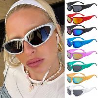 【CW】►✴∈  Wrap Around Sunglasses Futuristic Oval Glasses Fashion Shades Punk Goggle Eyewear Cycling