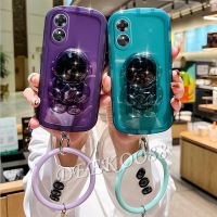 เคสโทรศัพท์สำหรับ OPPOA58 OPPOA78 OPPO A78 A58 4G 2023เคสสมาร์ทโฟนใหม่พร้อมที่วางอวกาศนักบินอวกาศน่ารัก + สายรัดข้อมือป้องกันการป้องกันการล้มฝาหลัง