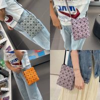 Issey Miyake Long shoulder strap mini small square box bag geometric rhombus cute one-shoulder diagonal handbag