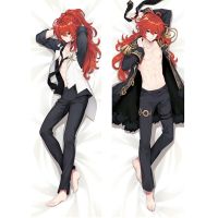 60x180 ซม. เกม Genshin ผลกระทบ Diluc Dakimakura หมอนหมอนสำหรับผู้ชาย Otaku กอดร่างกาย Peachskin หมอนครอบคลุม