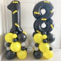 32inch Black Number Foil Balloons Set 0 1 2 3 4 5 6 7 8 9 Figures Globos Bat man Superhero City Baby Shower Decor Theme Party Balloons