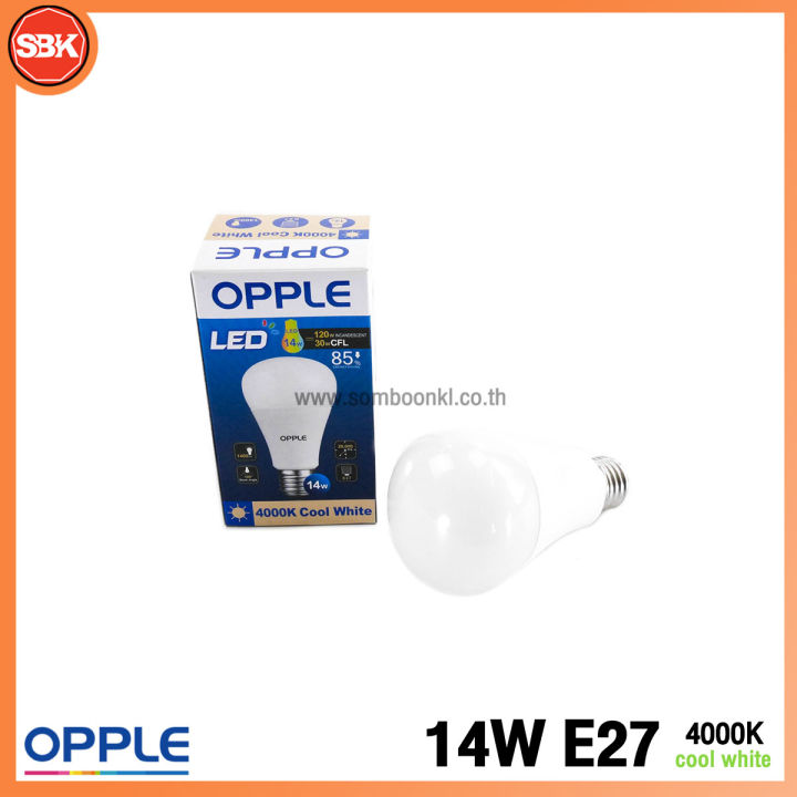 OPPLE หลอดไฟ หลอด LED Bulb Ecomax A70 14W E27 4000K Cool White
