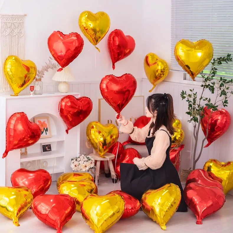 10pcs-18 Inch Aluminum Foil Heart Shaped Party Decoration For