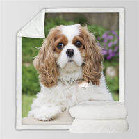 Cavalier 3D King Charles Dog Blanket untuk katil Berjalan Picnic Thick Quick Fashionable Bedspread Fleece Throw Blanket X279