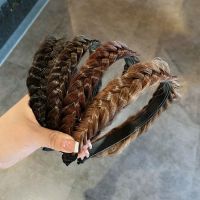 【YF】 Lazy Wig Twist Headbands For Women Wide Fishbone Braids Hairbands Handmade Retro Head Hoop Hair Styling Headwear Accessories