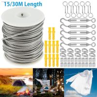 ♟○❣ New PVC Coated 304 Stainless Steel Heavy Duty Cable Rope Garden Wire Cable Railing Wire Fence Roll Kits for Outdoor Tent Rope