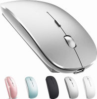 PEIBO Rechargeable Bluetooth Mouse for Mac iPad MacBook Wireless Bluetooth Mouse for MacBook Pro MacBook Air Windows Silver