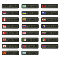 ☬☫ 1PC 10cmX2.5cm Custom Name flag Patch Stripes Badge Army green Armenia Serbia Peru Singapore Turkey Georgia Japan Macedonia