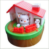 Cat Accessories กระปุกออมสิน กล่องเก็บเหรียญ หนูขโมยเหรียญจากแมว