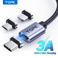 ✧ TOPK Magnetic Charging Cable 3A Fast Charging Micro USB Type C Magnet Charger Data Charging Cable Wire for iPhone Samsung Xiaomi