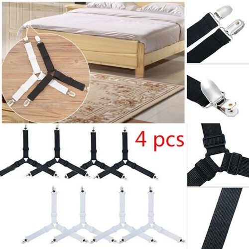 Bed Sheet Clips Straps Sheet Holder Mattress Clips, 4 Pcs