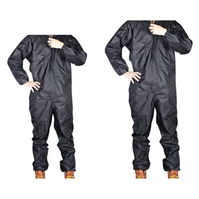 2 Pcs Fashion Motorcycle Raincoat /Conjoined Raincoat/Overalls Men and Women Fission Rain Suit Rain Coat Black, L &amp; XL
