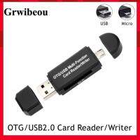 {Shirelle Electronic Accessories} Grwibeou 2 In 1 OTG/USB2.0มัลติฟังก์ชั่เครื่องอ่านการ์ด/เขียนสำหรับ Adapter Micro SD USB แฟลชไดร์ฟเครื่องอ่านหน่วยความจำอัจฉริยะ