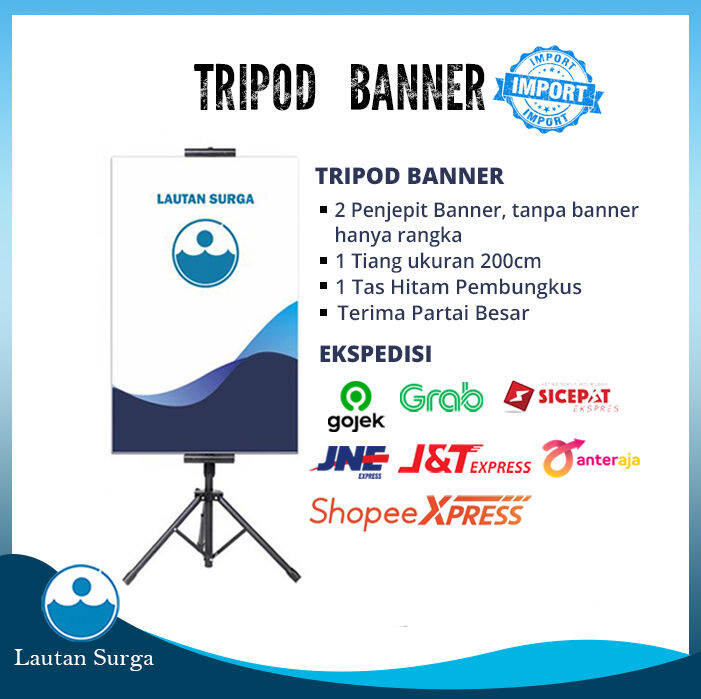 Tripod Banner Sisi Standing Banner Standing Promosi Standing Banner Meter Tripod Banner