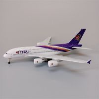 การบินไทยแอร์บัสโลหะอัลลอยขนาด18*20ซม. ชุดเกียร์ลงจอดมี380 A380เครื่องบินจำลองเหล็กหล่อโมเดลเครื่องบินอากาศยาน W