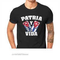 Viva Cuba Libre Flag Mans Tshirt Patria Y Vida Patria O Muerte Homeland And Life O Neck 100% Cotton T Shirt