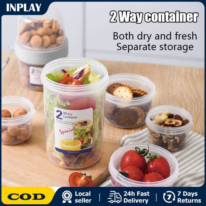 1pc, Salad To Go Container, With Lid And Spoon, Salad Meal Shaker