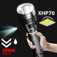 Super Bright XHP70.2 Diving Flashlight IPX8 Highest Waterproof Rating Professional Dive Light Powered By 26650 Battery Hand Rope Rechargeable  Flashli