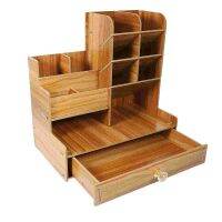 Organizer Desk Holder Organizers Storage Desktop Pen Wood Accessories Table Office Wooden Craft File Box End Document Rack Shelf