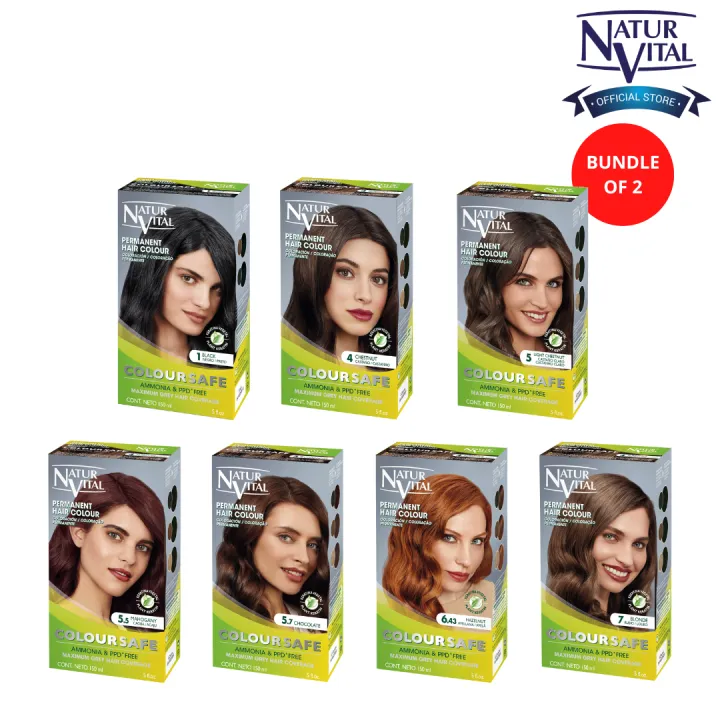 [Bundle of 2] NaturVital Coloursafe Permanent Hair Dye