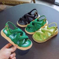 Girl Shoes 2022 Summer New Kids Sandals Girls Lightweight Soft-soled Fashion Roman Shoes Little Girls Weave Childrens Shoes