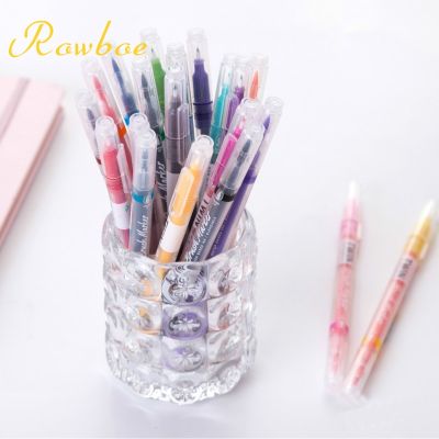 ROWBOE cute stationery double head art stroke water color marker black comic special pen hand-painted hook line pen set