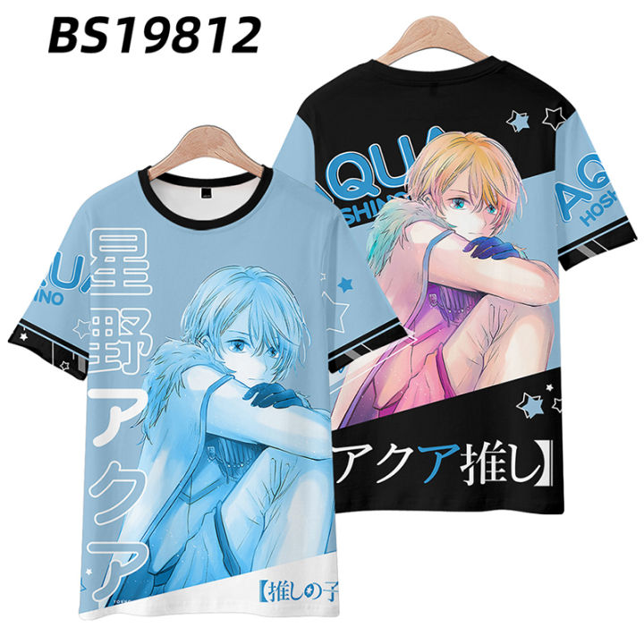 oshi-no-ko-anime-tshirt-short-sleeve-top-cosplay-tee-hoshino-ai-arima-kana-kurokawa-akane-women-3d-shirt-plus-size