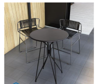 Bar table size 70x70x100 cm.(maximum load capacity: 35 kg.)-Black