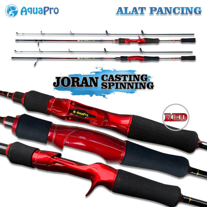 AquaPro Joran Pancing JR011 Merah Gold Spinning & Bait Casting Carbon ...