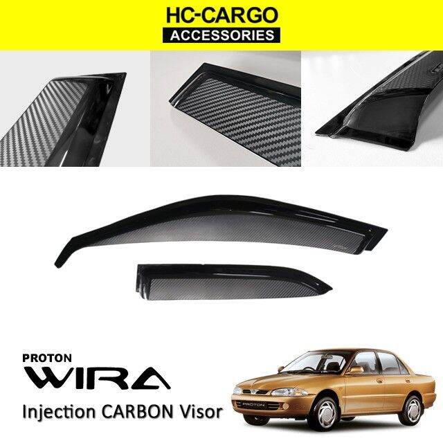 Proton Wira MOVE WING VISOR Injection Carbon Look Door Visor Lazada