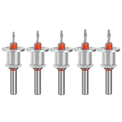 5Pc 8Mm Adjustable Countersink Drill Taper Drill Install the Step Drill HSS-Shank Countersink Woodworking Router Bit Set Milling Cutter Screw Extractor Demolition