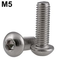 100pcs Stainless Steel Round Head Screw M5 Stainless Steel Mushroom Pan Head Hex Screw M5