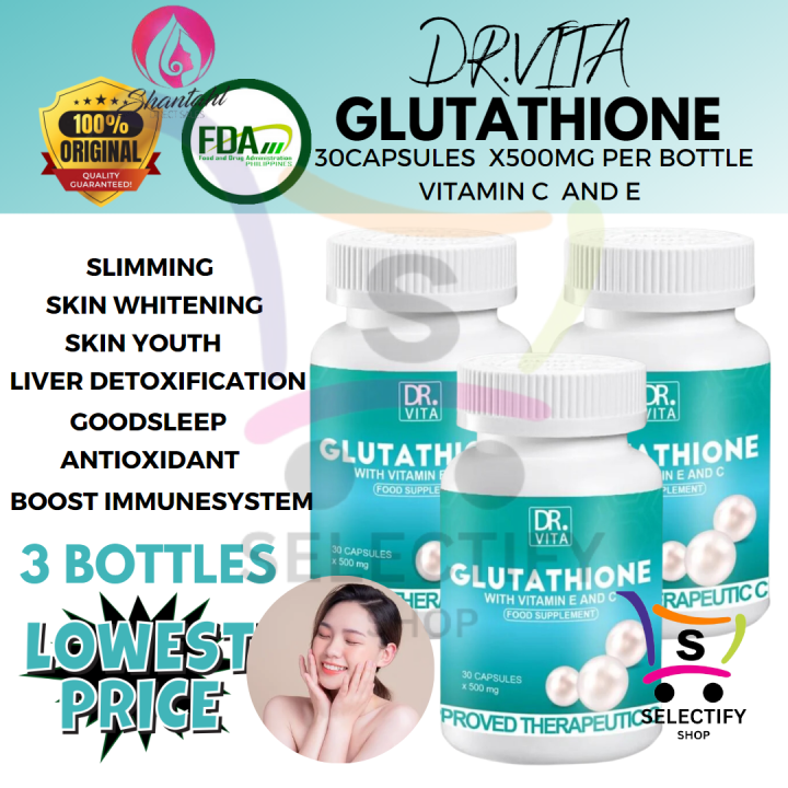 Dr. Vita Glutathione original collagen with Vitamin E and C 500mg x 30 ...