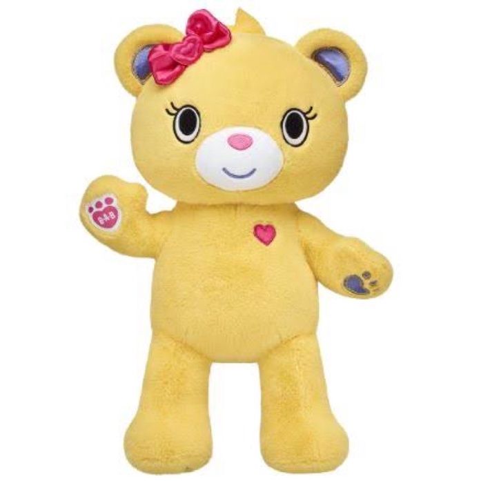 ตุ๊กตาหมีบิ้วอะแบร์-กาบุ-kabu-series-หมีสีเหลืองพร้อมโบว์-ขนนุ่มมาก-build-a-bear-workshop-สินค้ามือสองจากอเมริกา